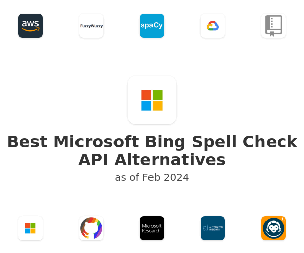 Best Microsoft Bing Spell Check API Alternatives