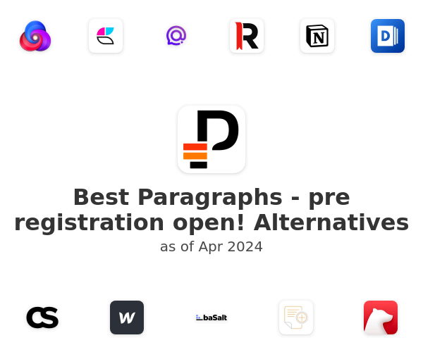 Best Paragraphs - pre registration open! Alternatives