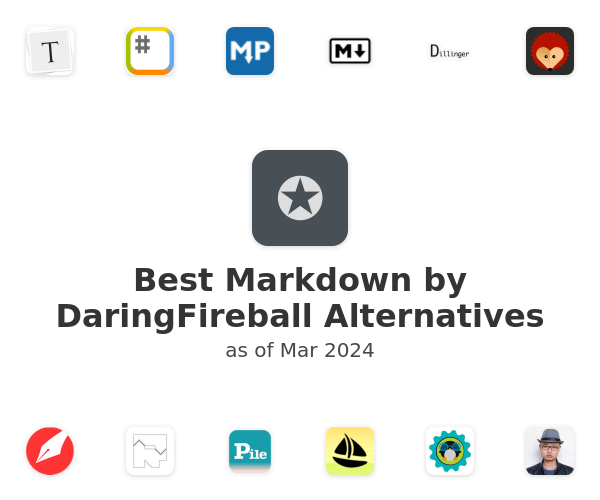 Best Markdown by DaringFireball Alternatives