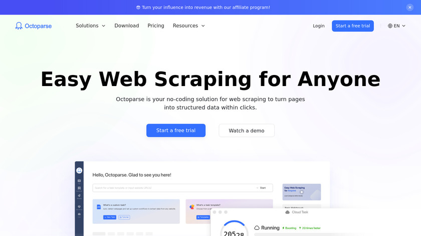 Octoparse Landing Page