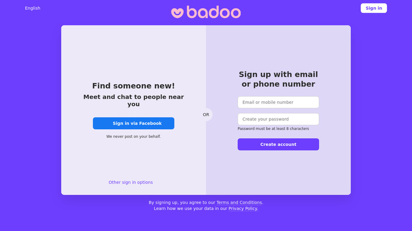 Badoo how to find accaout