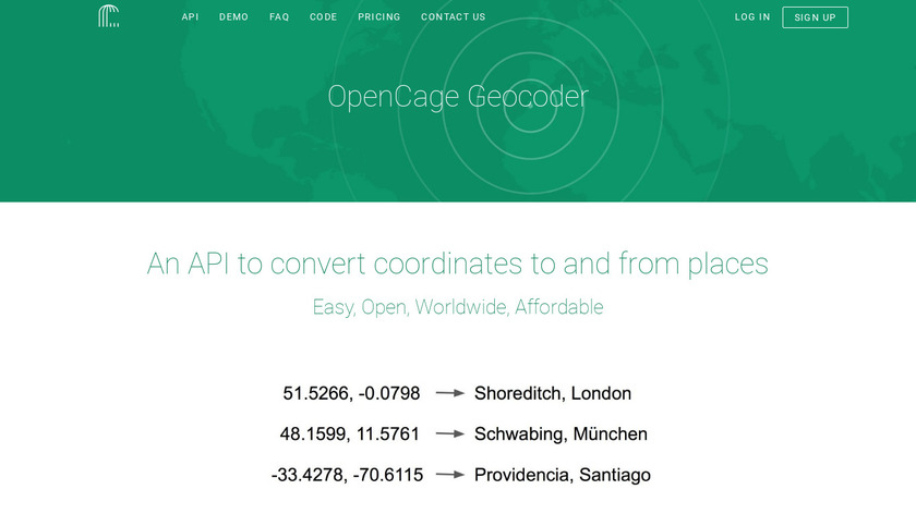 OpenCage Geocoder Landing Page