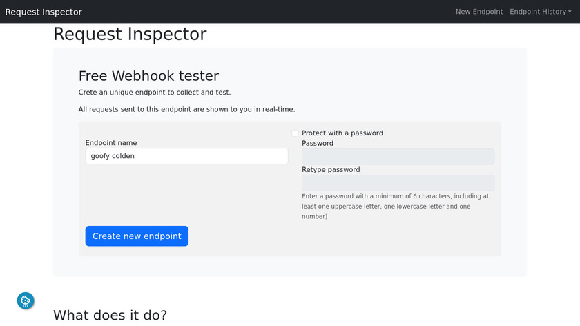 Request inspector Landing Page