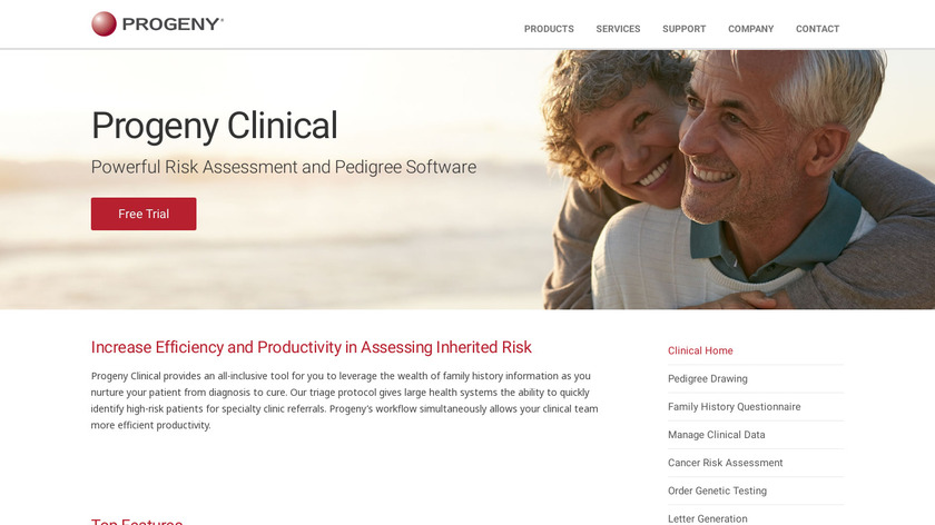 Progeny Clinical Landing Page