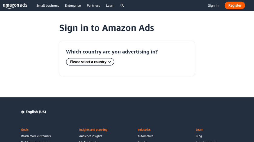 Amazon AMS Landing Page