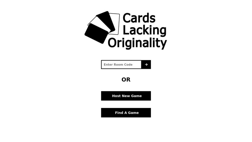 Cards Lacking Originality Landing Page