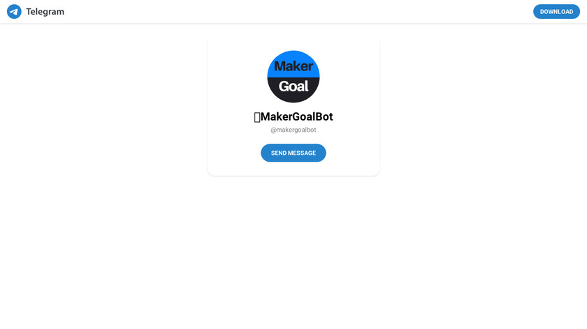 Maker Goal Telegram Bot Landing Page