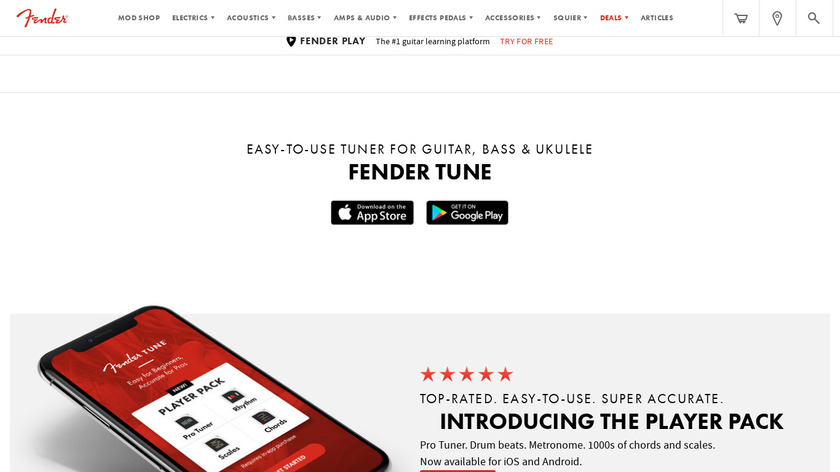 Fender Tune Landing Page