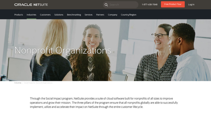 NetSuite for Nonprofits Landing Page