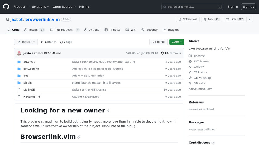 Browserlink.vim Landing Page