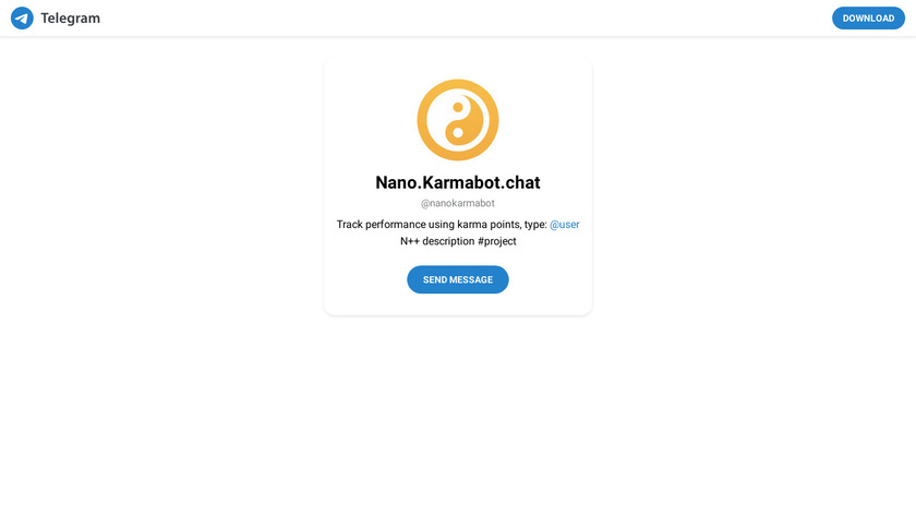 Karmabot for Telegram Landing Page