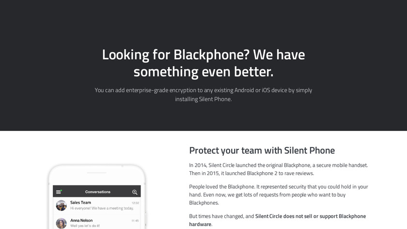 BlackPhone Landing Page