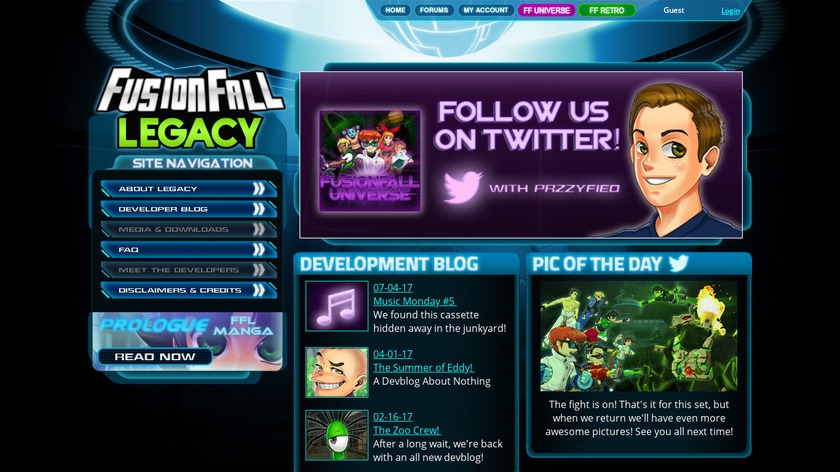 Cartoon Network Universe: FusionFall Landing Page