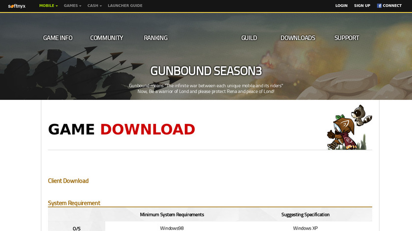 GunBound Landing Page