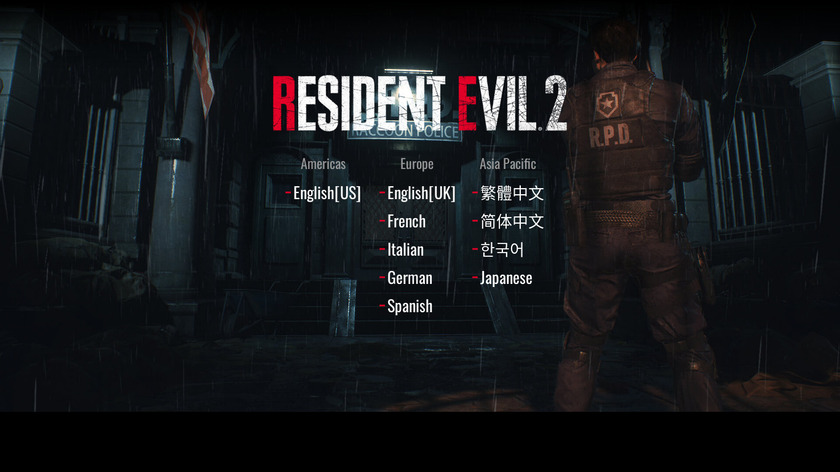Resident Evil 2 Landing Page
