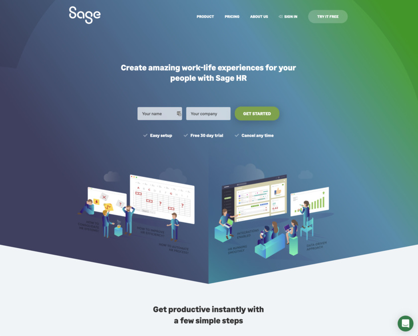 Sage HR Landing Page