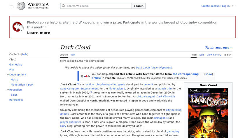 Dark Cloud Landing Page