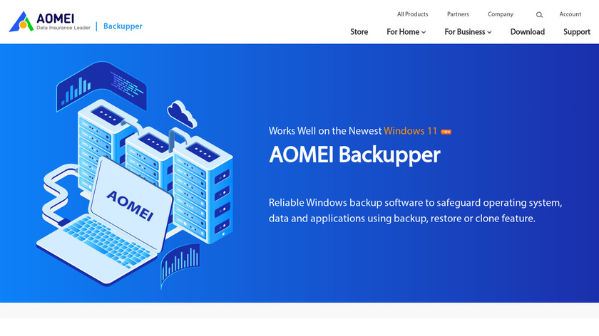AOMEI Backupper Landing Page