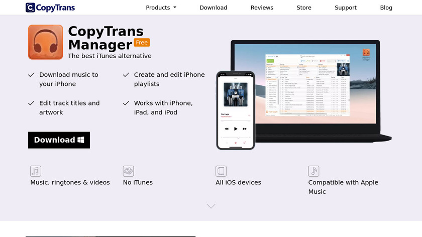 CopyTrans Manager Landing Page