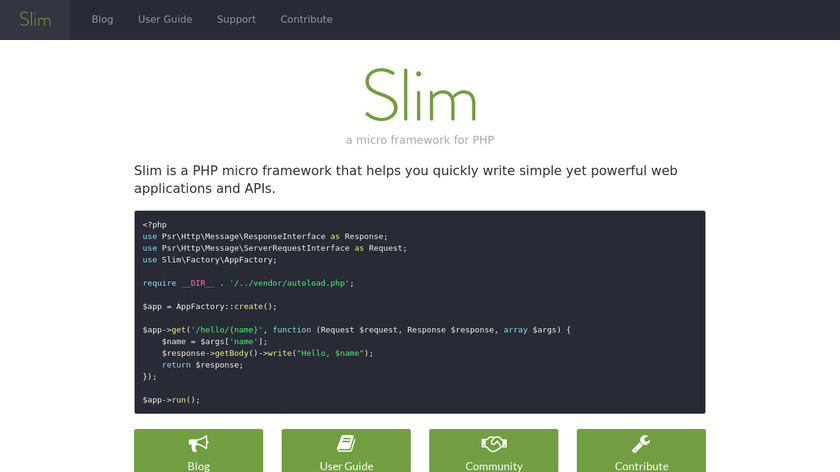 Slim Framework Landing Page