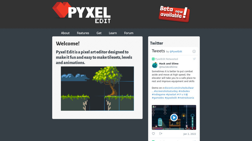 Pyxel Edit Landing Page
