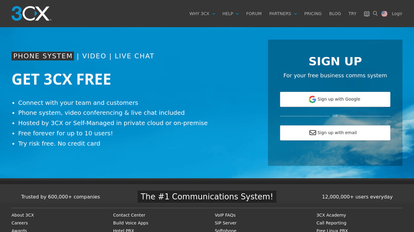 3CX Phone System Landing Page
