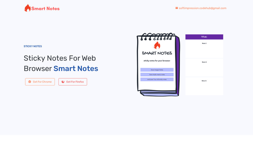 Smart Notes Landing Page