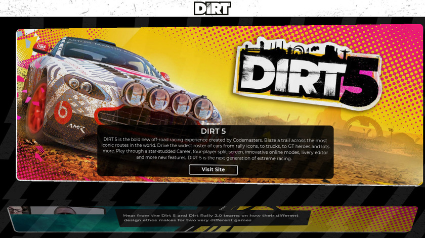 DiRT Rally Landing Page