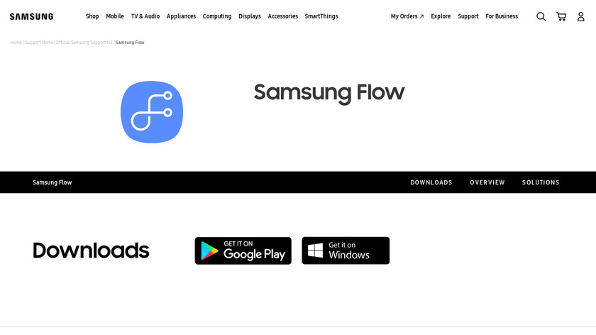 Samsung Flow Landing Page