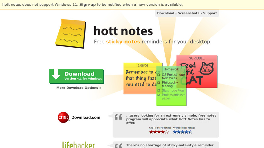 Hott Notes Landing Page
