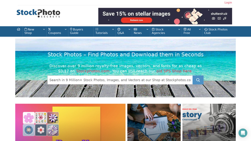 StockPhotoSecrets Landing Page