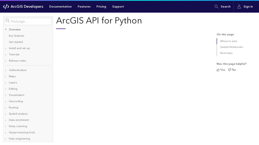 ArcGIS API for Python Landing Page
