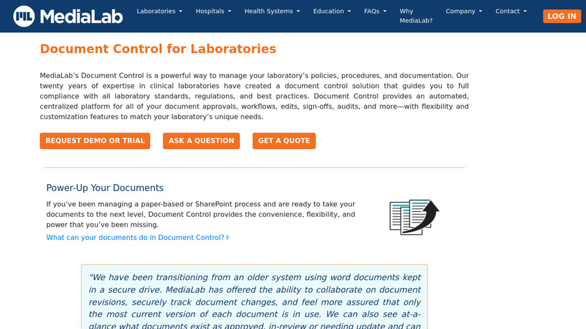 MediaLab Document Control Landing Page