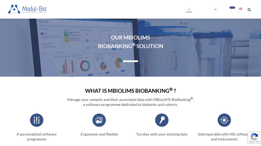 MBioLIMS BioBanking Landing Page