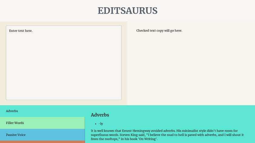 Editsaurus Landing Page
