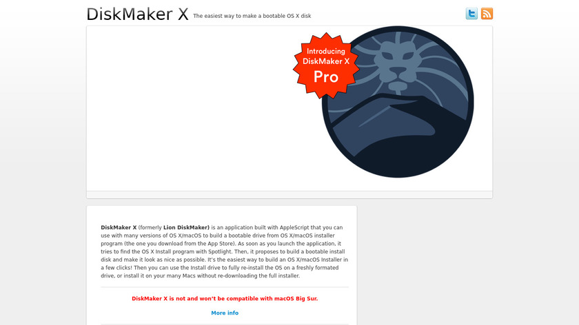 DiskMaker X Landing Page
