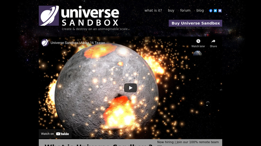 Universe Sandbox Landing Page