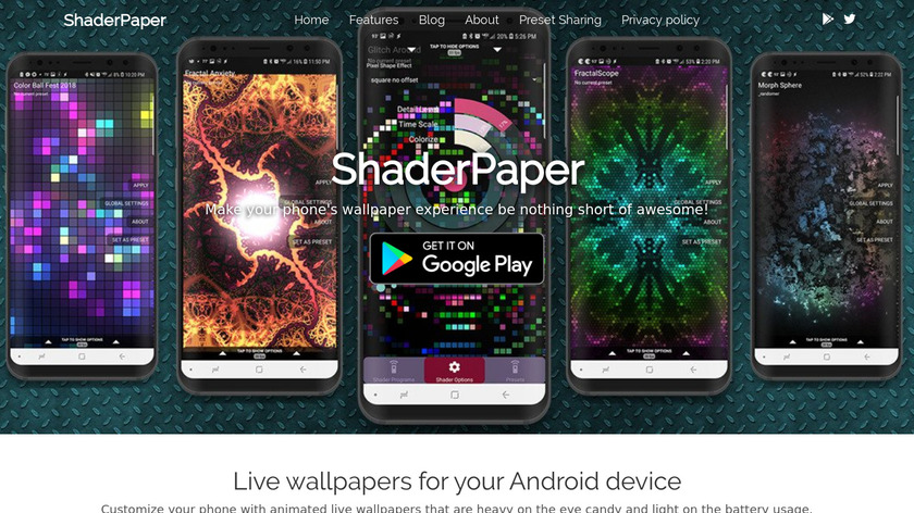 ShaderPaper Landing Page