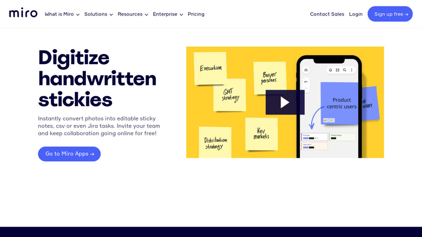 Stickies Capture by Miro Landing Page