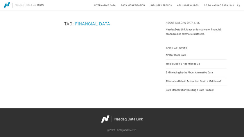 Quandl - Financial Data API Landing Page