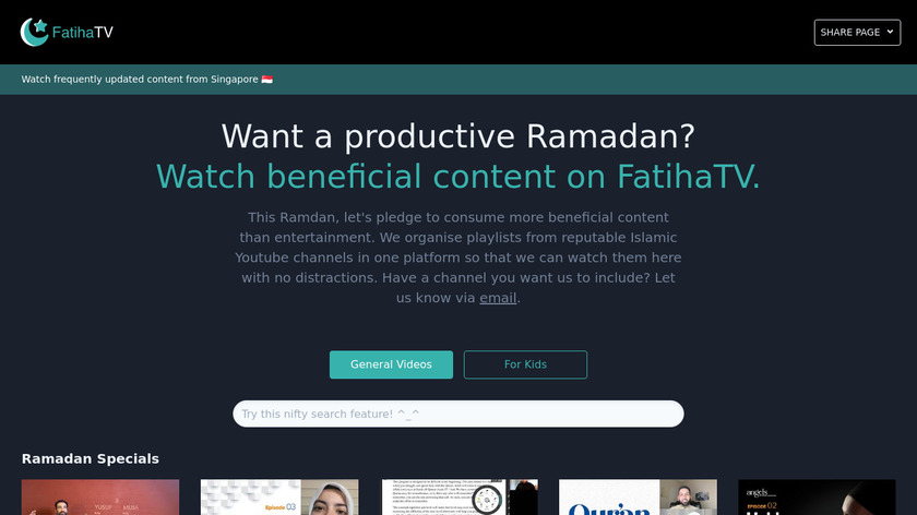 FatihaTV Landing Page