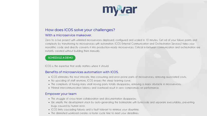 Myvar.cloud Landing Page