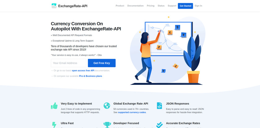 ExchangeRate-API Landing Page