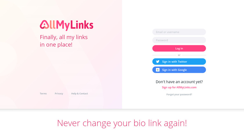 AllMyLinks Landing Page