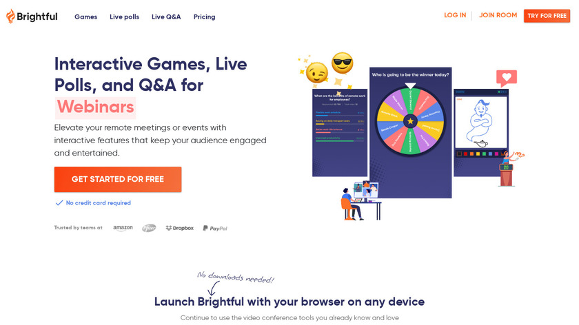 Brightful Meeting Games Landing Page