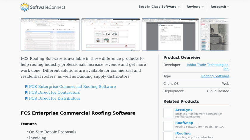 FCS Roofing Software Landing Page