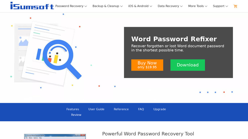 iSumsoft Word Password Refixer Landing Page