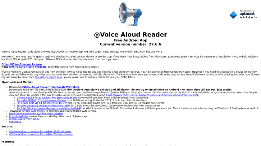 @Voice Aloud Reader (TTS Reader) Landing Page