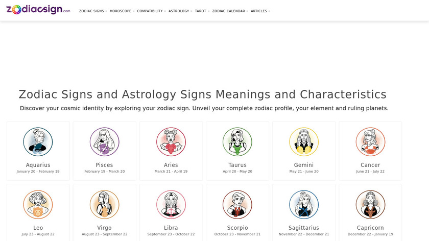 Horoscope – Zodiac Signs Landing Page