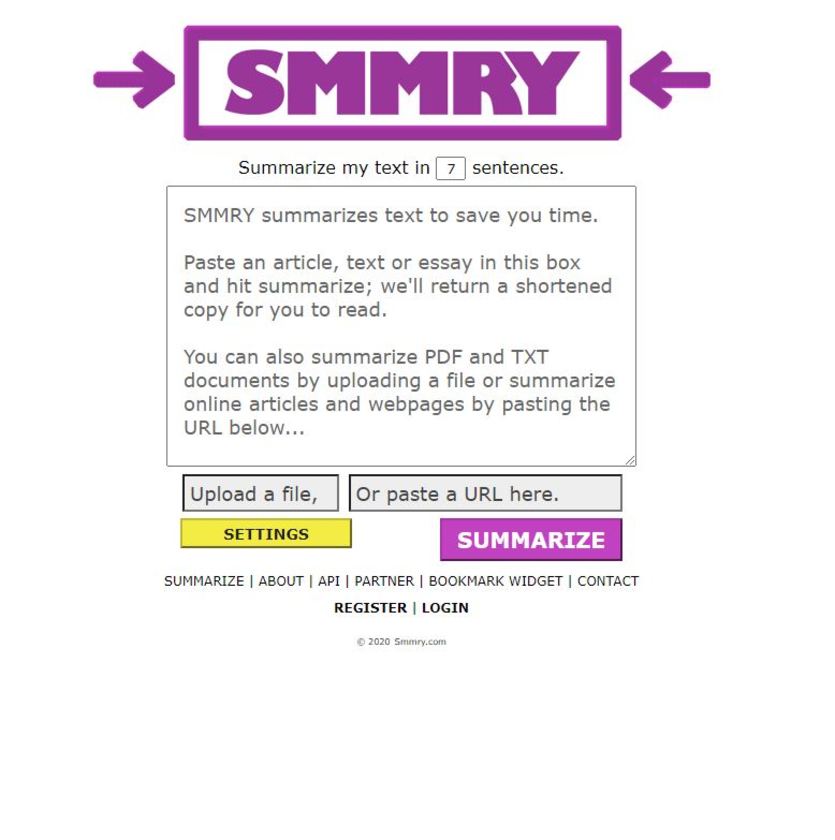 SMMRY Landing Page